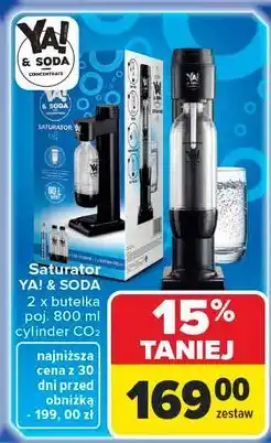 Carrefour Saturator + 2 butelki 800 ml cylinder Excellence Ya! oferta