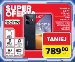 Carrefour Smartfon 14t czarny Realme oferta