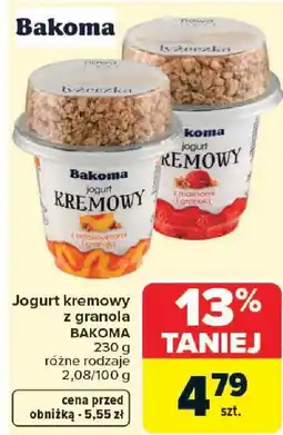 Carrefour Bakoma Jogurt kremowy z granola oferta