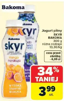 Carrefour Bakoma Jogurt pitny skyr oferta