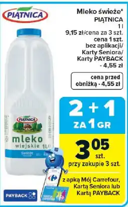 Carrefour Piątnica Mleko świeże wiejskie oferta