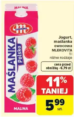 Carrefour Mlekovita Jogurt, maślanka owocowa oferta