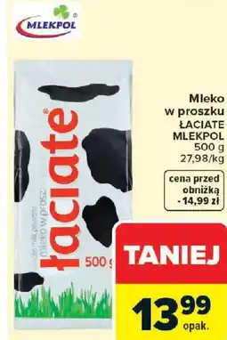Carrefour Mlekpol Mleko w proszku łaciate oferta