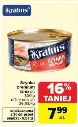 Carrefour Krakus Szynka premium oferta