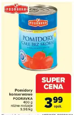 Carrefour Podravka Pomidory konserwowe całe bez skórki oferta