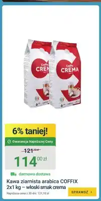 ERLI Kawa ziarnista arabica COFFIX włoski smak crema 2-pak oferta