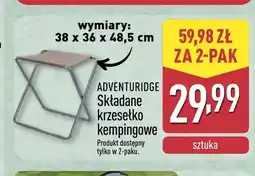 ALDI Składane krzesełko kempingowe ADVENTURIDGE 38x36x48,5cm oferta