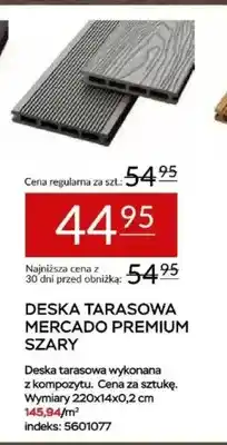 Abra Deska tarasowa Mercado Premium szary 220x14x0,2cm oferta