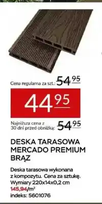 Abra Deska tarasowa Mercado Premium brąz 220x14x0,2cm oferta