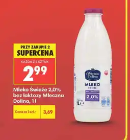Biedronka Mleko bez laktozy Mleczna Dolina oferta