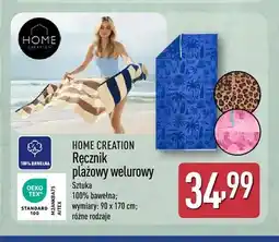 ALDI Ręcznik plażowy welurowy HOME CREATION 90x170cm oferta