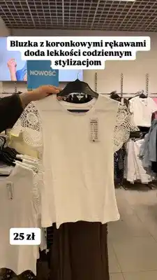 Pepco Bluzka z koronkowymi rękawami Pepco Women oferta