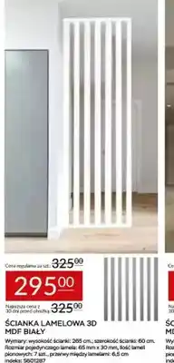 Ścianka lamelowa 3D MDF biały
