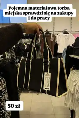 Pepco Pojemna materiałowa torba miejska Pepco oferta