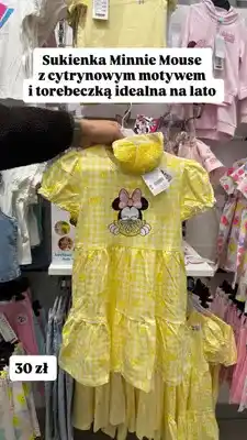 Pepco Sukienka Minnie Mouse z cytrynowym motywem i torebeczką oferta