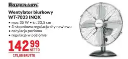 Makro Ravanson Wentylator biurkowy WT-7033 inox oferta