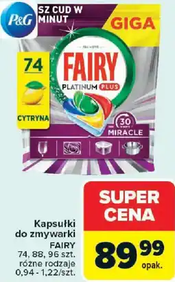 Carrefour Fairy platinum plus Kapsułki do zmywarki oferta