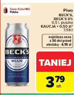 Carrefour Piwo Becks, Becks 0% oferta