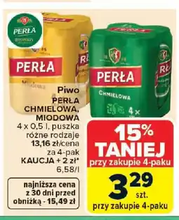 Carrefour Perła Piwo chmielowa, miodowa oferta