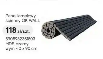 Castorama Panel lamelowy ścienny OK WALL MDF czarny wym. 40x90cm oferta