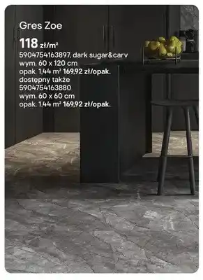 Castorama Gres Zoe dark sugar&carv 60x120cm oferta