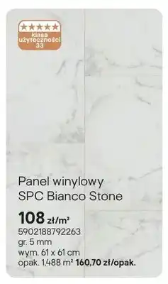 Castorama Panel winylowy SPC Bianco Stone gr. 5mm wym. 61x61cm oferta