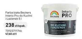 Castorama Farba biała Beckers Interio Pro do Kuchni i Łazienek oferta
