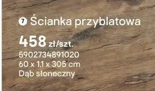 Castorama Ścianka przyblatowa Dąb słoneczny 60x1,1x305cm oferta