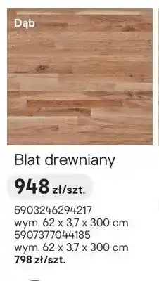 Castorama Blat drewniany Dąb 62x3,7x300cm oferta