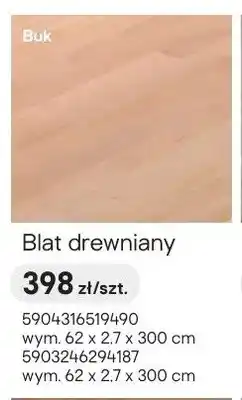Castorama Blat drewniany Buk 62x2,7x300cm oferta
