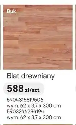 Castorama Blat drewniany Buk 62x3,7x300cm oferta