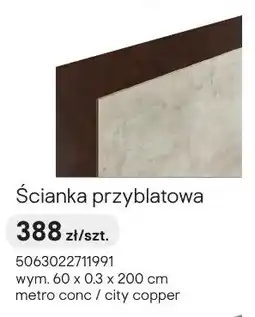 Castorama Ścianka przyblatowa metro conc / city copper 60x0,3x200cm oferta