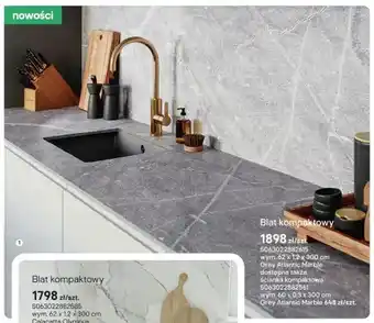 Castorama Blat kompaktowy Grey Atlantic Marble wym. 62x1,2x300cm oferta