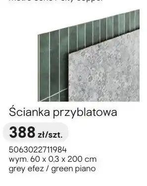 Castorama Ścianka przyblatowa grey efez / green piano 60x0,3x200cm oferta