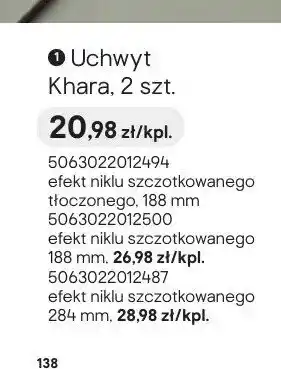 Castorama Uchwyt Khara efekt niklu szczotkowanego tłoczonego 188mm 2-pak oferta