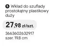 Castorama Wkład do szuflady prostokątny plastikowy duży szer. 19,8cm oferta