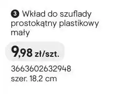 Castorama Wkład do szuflady prostokątny plastikowy mały szer. 18,2cm oferta