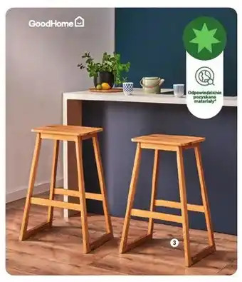 Castorama Stołek barowy dębowy Korlan wys. 70 szer. 47 gł. 39,5cm GoodHome oferta