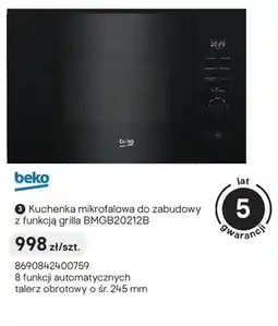 Castorama Kuchenka mikrofalowa do zabudowy z funkcją grilla beko BMGB20212B oferta