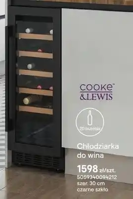 Castorama Chłodziarka do wina COOKE & LEWIS 20 butelek szer. 30cm czarne szkło oferta