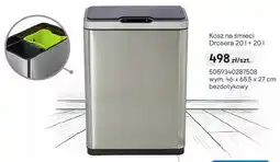 Castorama Kosz na śmieci bezdotykowy Drosera 20l+20l wym. 46x65,5x27cm oferta