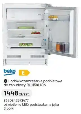 Castorama Lodówkozamrażarka podblatowa do zabudowy beko BU1154HCN oferta