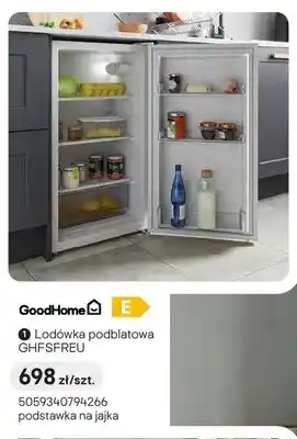 Castorama Lodówka podblatowa GoodHome GHFSFREU podstawka na jajka oferta