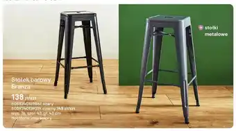 Castorama Stołek barowy Branza szary wys. 76 szer. 43 gł. 43cm oferta