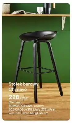 Castorama Stołek barowy Chimayo czarny wys. 81,5 szer. 44 gł. 45cm oferta