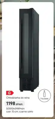 Castorama Chłodziarka do wina 7 butelek szer. 15cm czarne szkło oferta