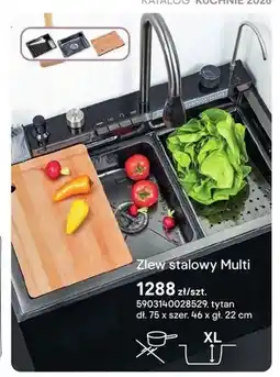 Castorama Zlew stalowy Multi tytan 75x46x22cm oferta