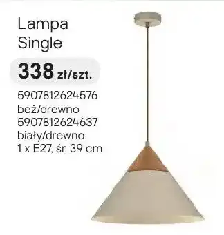 Castorama Lampa Single beż/drewno 1 x E27 śr. 39cm oferta