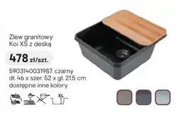 Castorama Zlew granitowy Koi XS z deską czarny dł. 46 x szer. 52 x gł. 21,5cm oferta