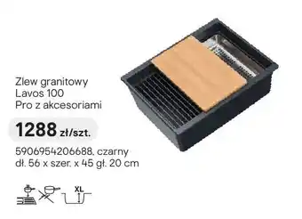 Castorama Zlew granitowy Lavos 100 Pro z akcesoriami czarny dł. 56 x szer. x 45 gł. 20cm oferta